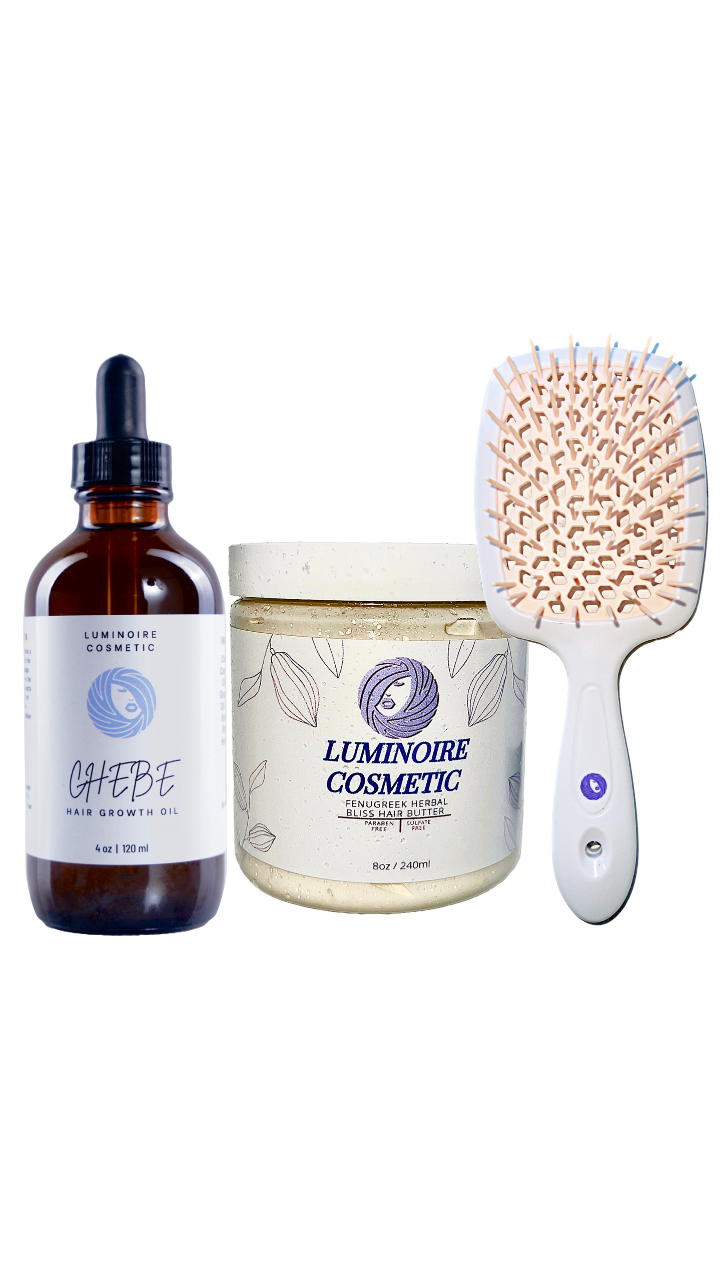 Hair Care Bundle: Oil & Butter Duo + Free Hair Brush!